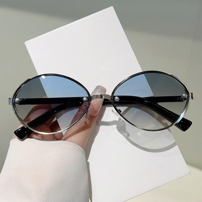 New Trendy Oval Metal Frame Sunglasses for Men Women Retro Sun Glasses Male Female Brand Designer Eyewear Lentes De Sol Mujer