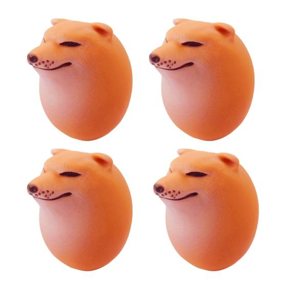 1/2/3/4Pcs Shiba-Inu Soft Egg Toy Slow Rebound Stress Anxiety Relief Portable Kids Teens Adults Cartoon Dog Squeeze Squishes Sensory Fidget Toy