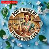 2d Flat 20*20cm, Vintage Kitchen Logo "Don't Make Me Poison Your Food" Wooden Mural for Home, Restaurant, Bar, Cafe, Garage, Dining Area