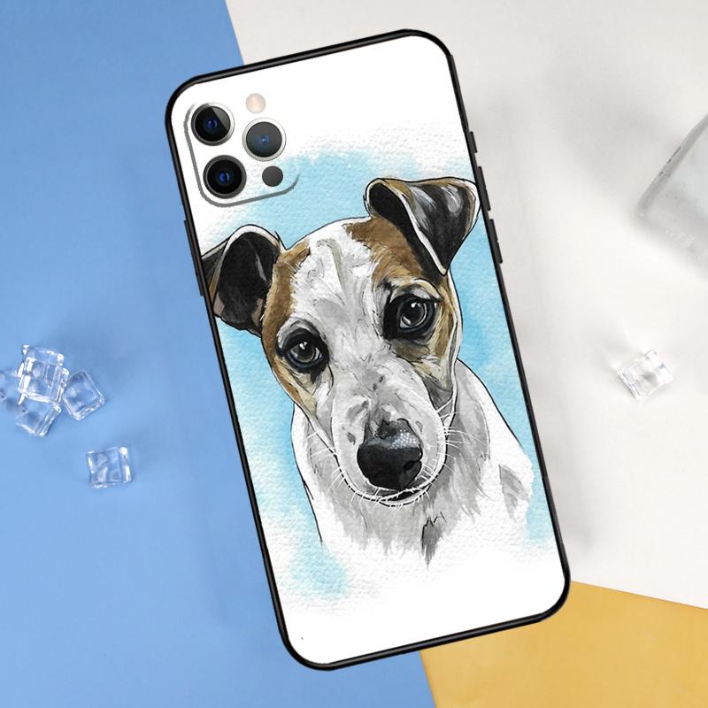 Capa de Celular para iPhone 16 Pro Max 12 13 Mini 11 14 15 Pro Max XR 16 15 Plus 16e com Design de Cão Jack Russell Terrier