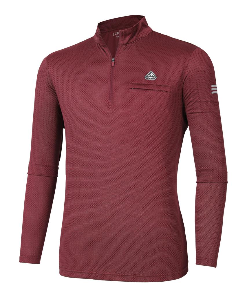 EXTRASPORTY Men'S Simple Mood Long Sleeve Zip-Up T-Shirt 5 Colors (Type A)