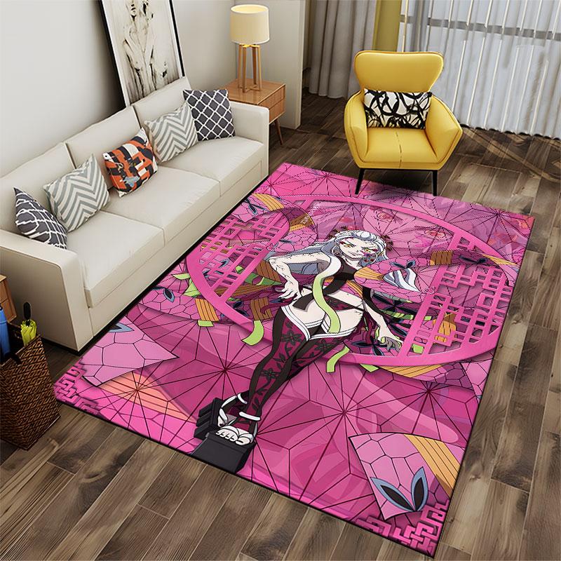 Anime-Inspired Pink Carpet Design Suitable As a Non-slip Mat for the Living Room or Bedroom Sofa