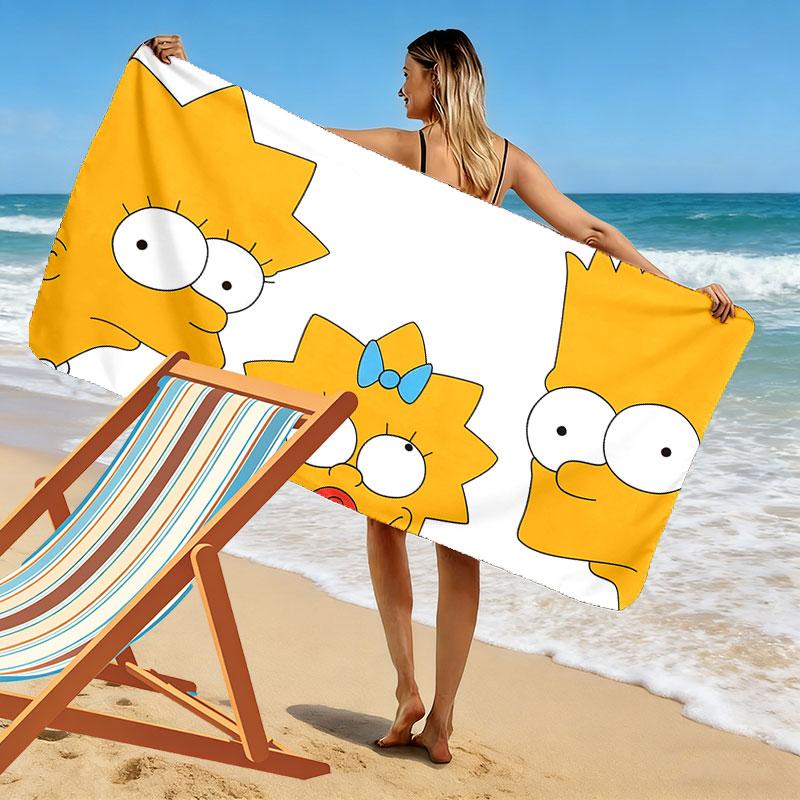 The Simpsons Art Print Beach Towel, Large Soft Quick Dry Towel for Beach Camping Swimming