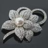 Korean Fashion Crystal Pearl Women's Brooch Pin - Bow Corsage Clothing Accessory