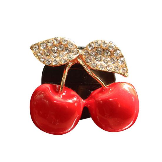 Deer Tower Cherry Rhinestone Car Air Outlet Fragrance Perfume Clip Freshener