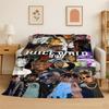 Retro Juice WRLD 999 Legend Rapper Star Flannel Blanket Soft Warm Throw Blanket for Bedroom Living Room Bed Travel Camping