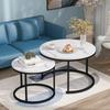 Round Coffee Table 2-Piece Set Coffee Table Living Room Round Nesting Side Table 2 Round Side Table
