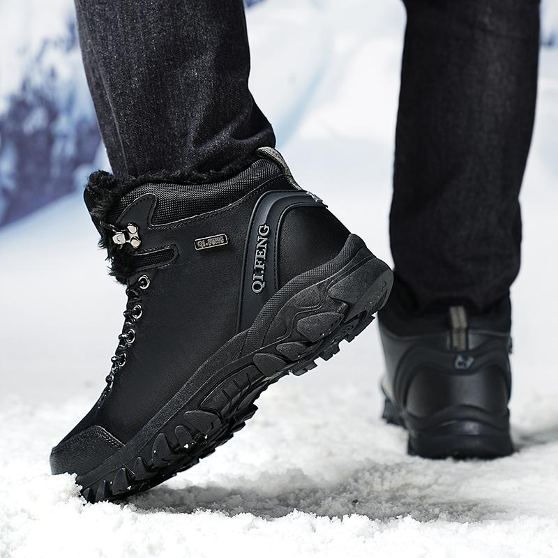 Winter Hiking Shoes Men High-top Warm Comfortable Sports Shoes Men Outdoor Anti-slip Lace-up Men Shoes Women