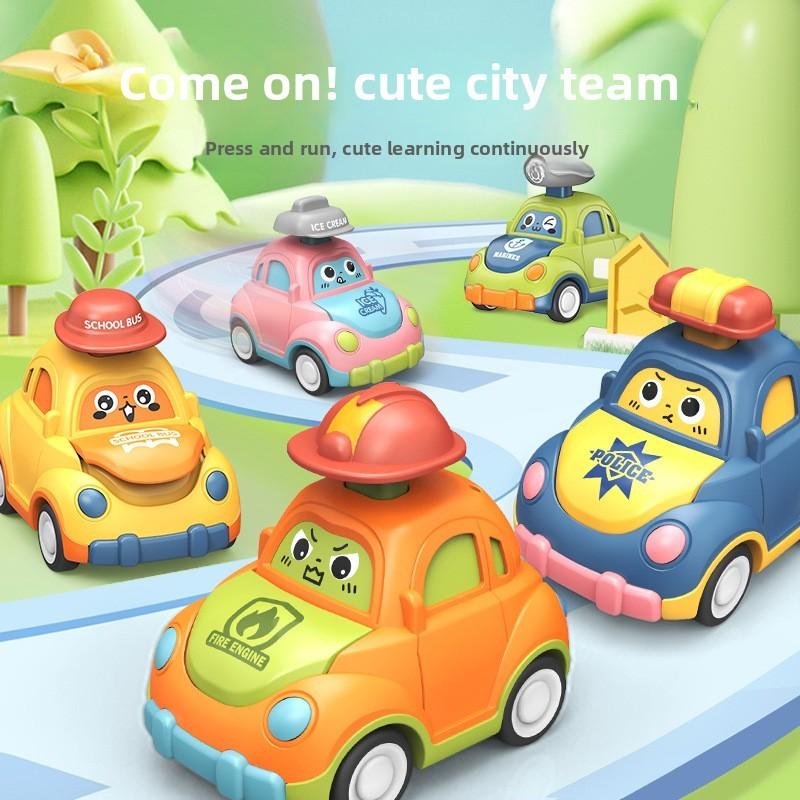 Macchinina per Bambini a Pressione e Rilascio in Materiale Plastico per Gioco Educativo e Regalo per Bambini Piccoli
