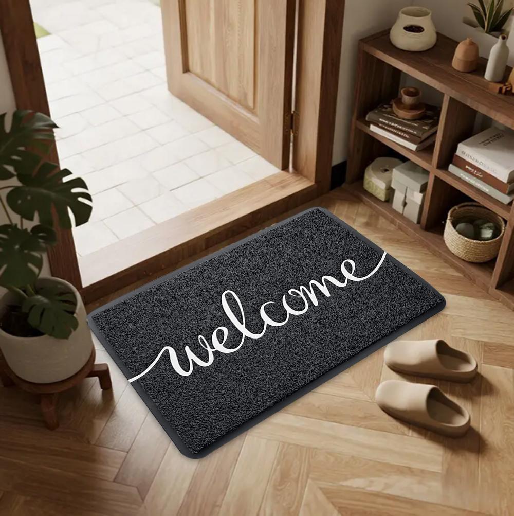 Welcome Home Carpet Mat Rug - Heart Pattern Non-Slip Door Mat Entrance Floor Decor for Living Room Home Decoration Doormat