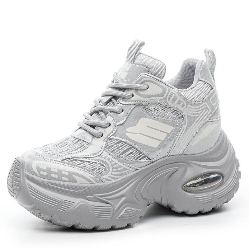Inner Height Increase 1 New Breathable Dad Shoes Thick-soled Mesh Small Sports and Leisure Shoes A