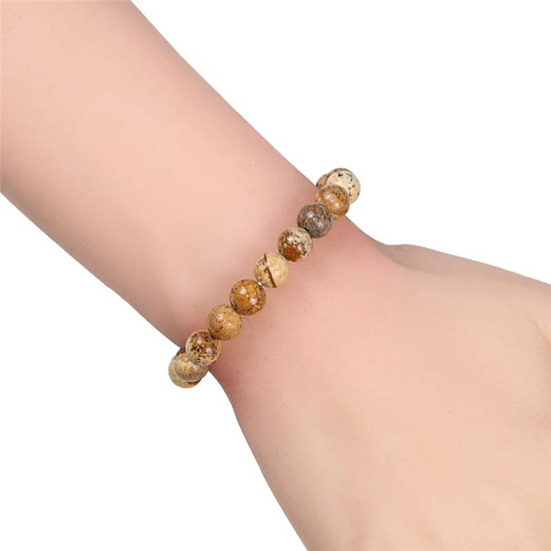 Bedelarmband Natuursteen Kralen 6/8/10mm Vulkanisch Lava Tijgeroog Kralen Elastische Armbanden Voor Mannen Vrouwen Sieraden pulsera hombre