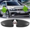 Rear View Mirror Cover Cap Overlay Carbon Black For Volkswagen Tiguan 2018-2022