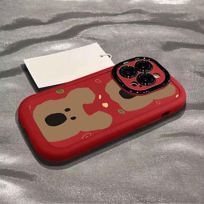 Cute Persimmon Bear for 16 for Apple 17 Mobile Phone Case for IPhone14 Promax Creative Niche New Style 13mini