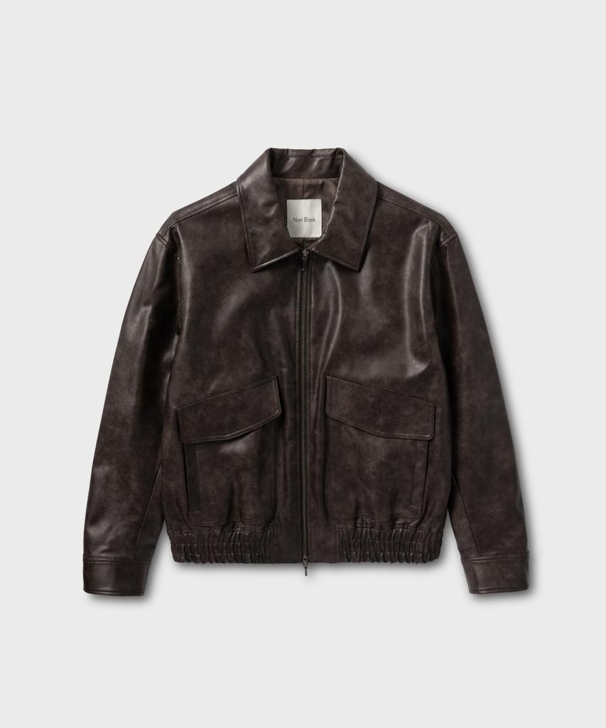 Nonblank Vegan Leather Blouson_Dark Brown