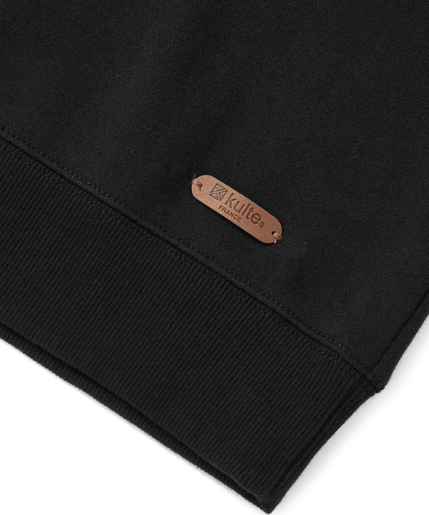 KULTE 809 Standard Fit Leather Icon Sweatshirt Black