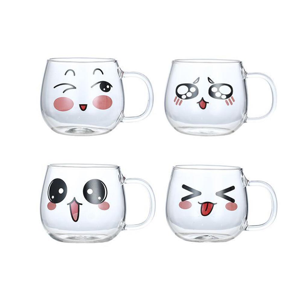 Creative Design Glass Cups Clear Coffee Mug Glass Mugs With Handles For Latte Mocha Cappuccino Tea and Juice Transparent Coffee Cup
