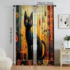 Versatile Polyester Transparent Curtains Home Decoration Cat Floral Use Bedrooms Living Rooms Curtain Set Of 2 Made Washable Great Room Ready