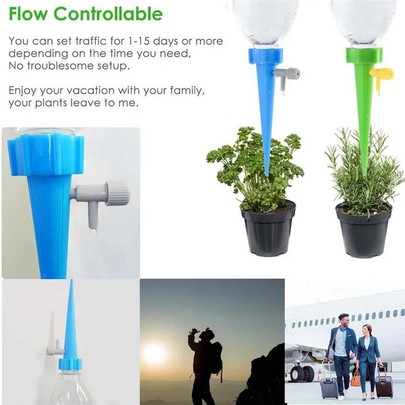 Automatic Drip Irrigation Spike, Adjustable Self Watering Dripper Device for Flower Potted Plants, Garden Greenhouse Auto Watering System Accessory