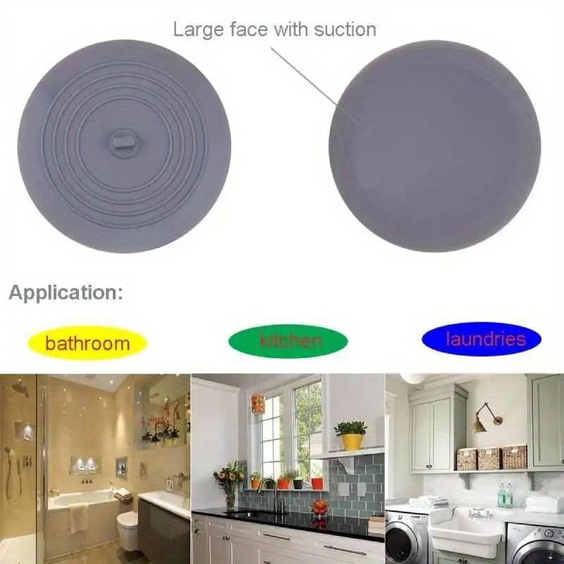Tub Stopper Large Silicone Drain Plug Hair Stopper Bathtub Stopper Flat Suction Cover for Kitchen Bathroom Laundry