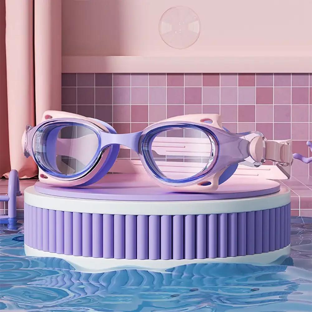 Cartoon Small Frame Swimming Goggles HD Waterproof Anti-Fog Diving Goggles Silicone Cap Professional Swimming Equipment