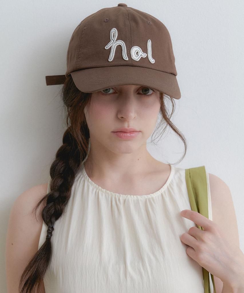Hallen Stitch Logo Lettering Ball Cap (C082_Brown)