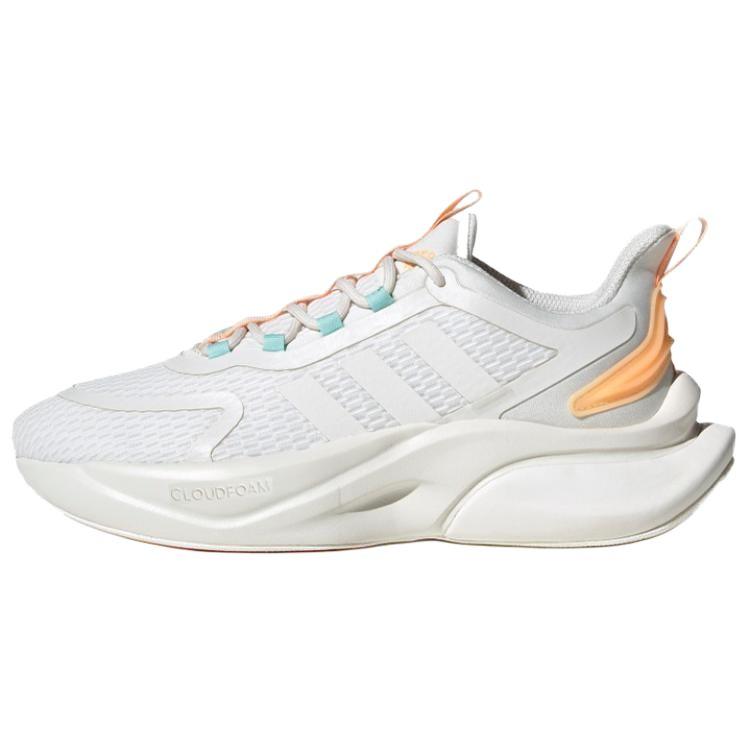 adidas Alphabounce+ Lace-Up Non-Slip Low-Top Casual Running Shoes Women Sneakers White Orange IF6033