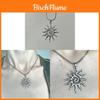 Bohemian Sun Pendant Necklace With Stainless Steel Snake Chain For Womens Fashion