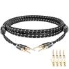 JIB Hi-Fi Speaker Cable for Amplifiers, Subwoofers, and More [Pure Copper Needle-Type Banana Plugs/Y-Lug Plugs] / Length: 2m / OD: 12.8mm X 2