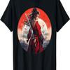 Samuraiflicka Vintage Retro Sakura Körsbärsblom T-shirt(363)