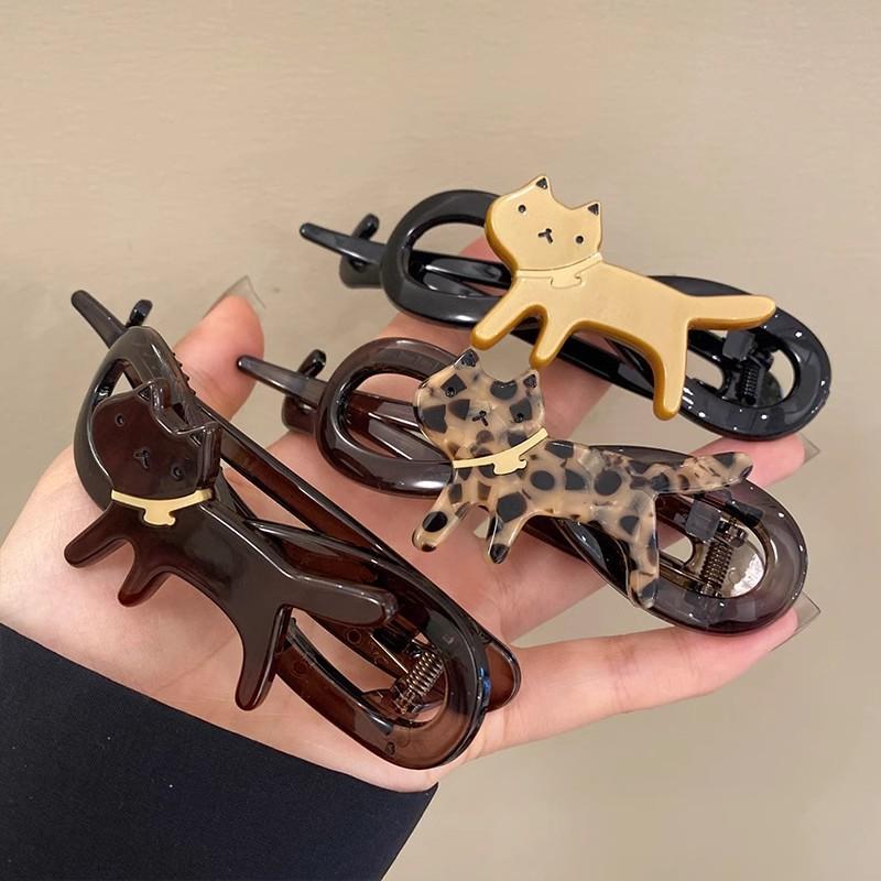 New Korean Twist Hair Clips Cartoon Cat Hair Barrettes Hairpin For Women Girl Vintage Hairgrip Elegant Hair Accessories