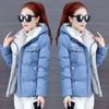 Winter Casual Hooded Jacket Parkas for Women Warm Letter Print Long Female Coat Zipper Outerwear