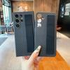 S25 Ultra Wrist Strap Carbon Fiber Phone Case for Samsung Galaxy S25 S24 S23 Ultra Plus 5G Silicone Wristband Protective Cover