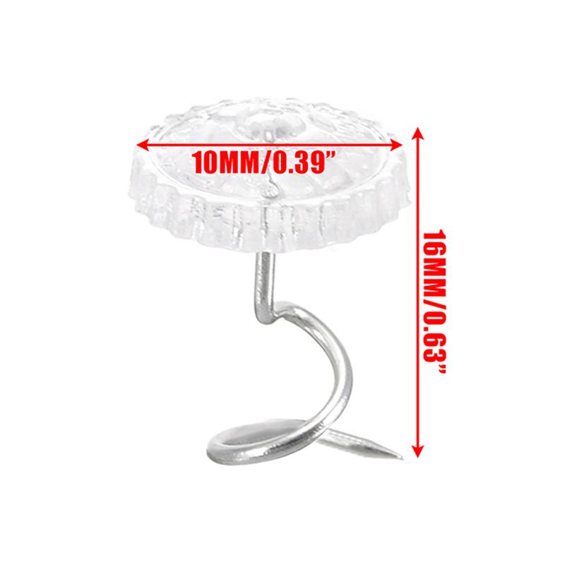 100 Pcs Clear Heads Twist Pins Fastener for Upholstery Blanket Chair Sofa Fixing Decorate Pins Repair Loose Drapery Pins