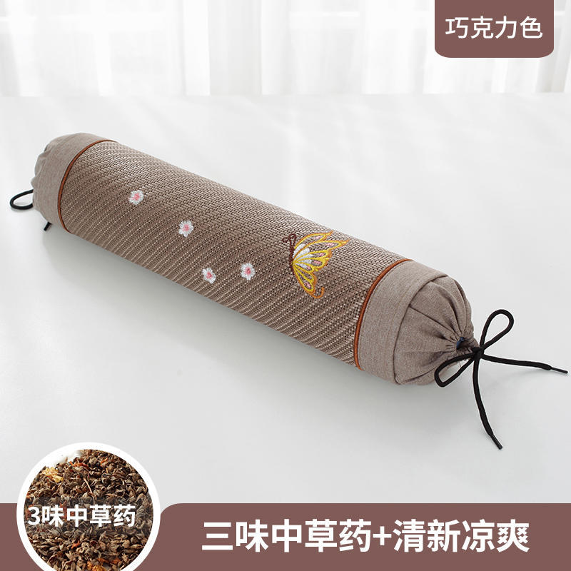 Argy Wormwood Pillow Cervical Support Improve Sleeping Single Cylindrical Pillow with Pillowcase for Sleep