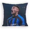 Lautaro Martinez  Footballer Pillow Case Antidustmite Pillowcase Invisible Zipper Silky Short Plush Sofa Cushion Cover