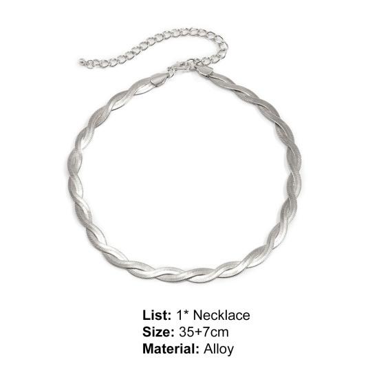 Yousheng Halskette Kaltes Gefühl Schlangenknochen Schnur Stil Nicht Brechend Trendig Gold Silber Farbe Geflochtene Kette für Verabredungen
