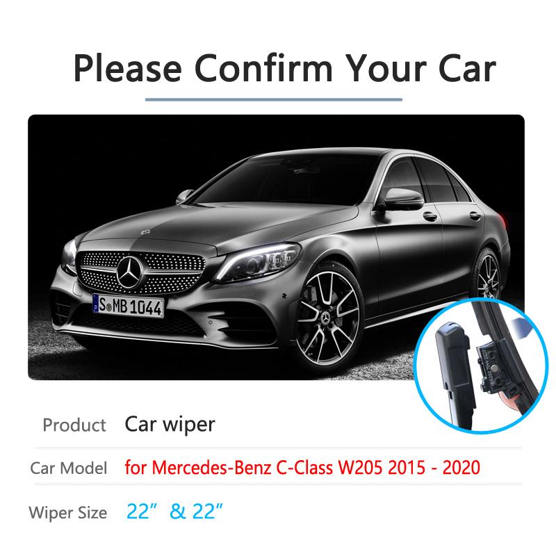 Escobillas Limpiaparabrisas para Mercedes Benz Clase C W205 Limpiaparabrisas Parabrisas Accesorios para Coche C-Klasse C180 C200 C220 C250 C300
