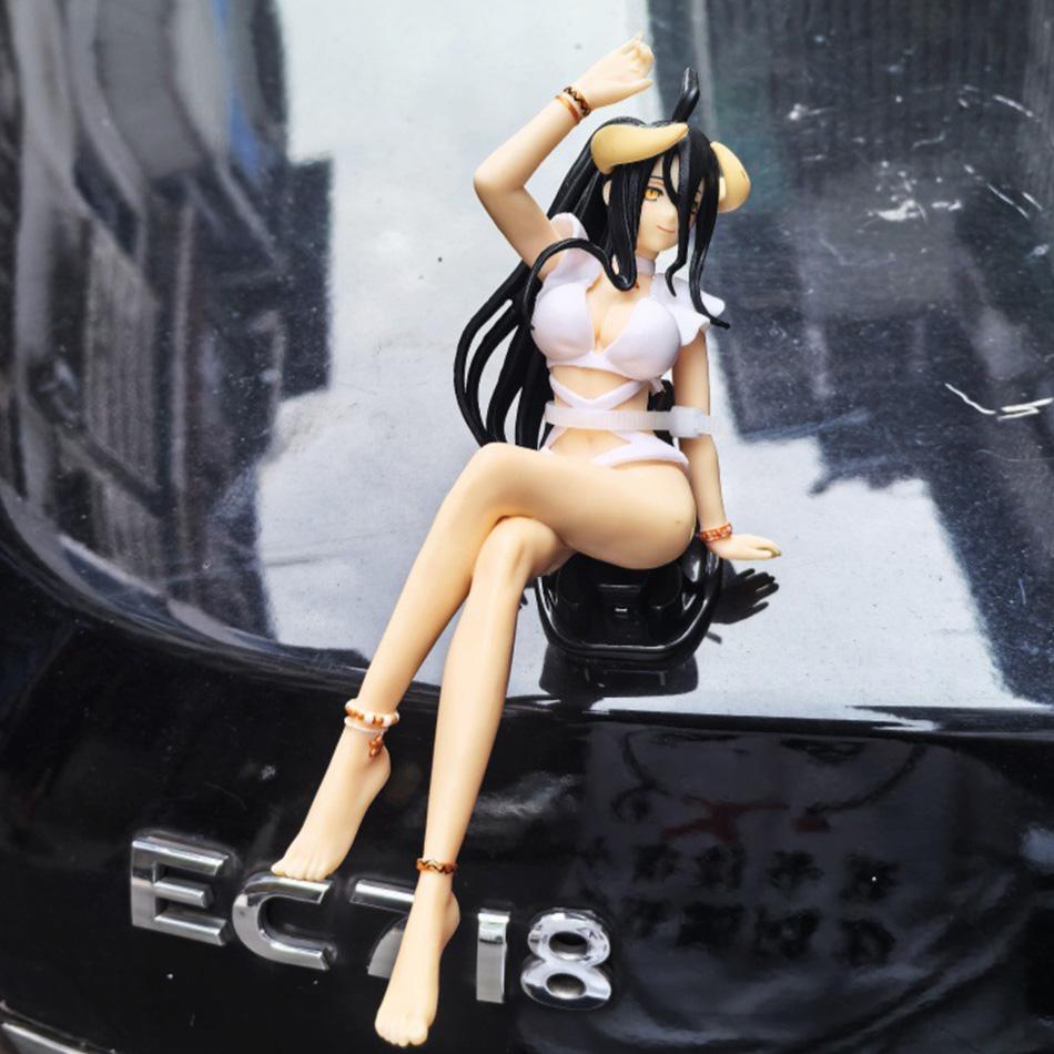 Overlord Figuren Albedo Anime Figur Sexy Mädchen Badeanzug Sitzende Figur Modell PVC Statue Puppe Sammlung Dekoration Spielzeug Geschenke