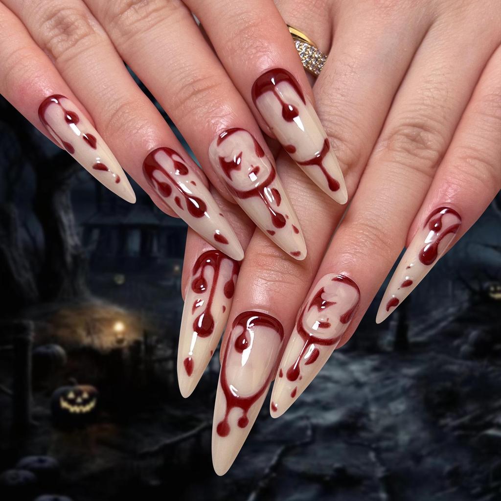 Halloween 3D Super Long Stiletto Fake Nails - Hot Selling Wearable Manicure