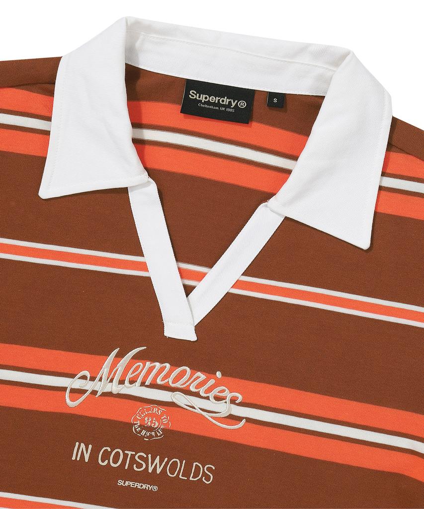 Syupeodeulai Women'S Striped Collar Long Sleeve Brown Sdfipdp29Brw