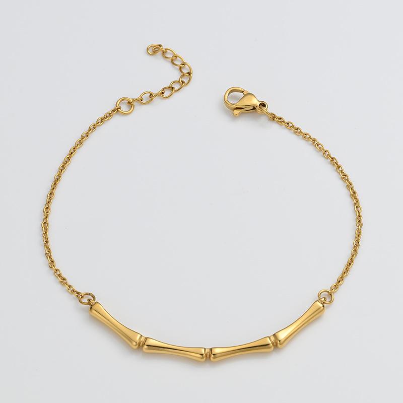 Stainless Steel Wave Necklace & Earring Set - Non-fading Clavicle Chain, Versatile European & American Style