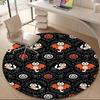 1PC Halloween Cats Office Round Area Rug, Mat Suitable For Office, Under Office Chairs Bedroom Living Room Home Decor, Room Deco