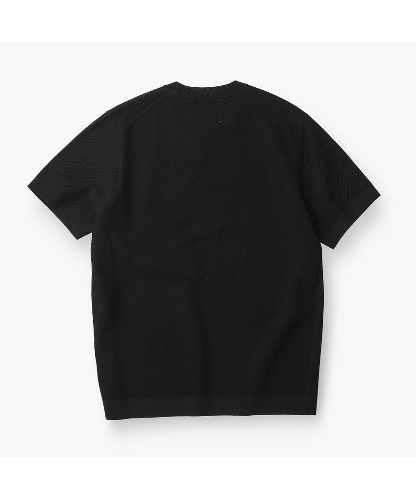 Henlikoteun Solid Round Short Sleeve Knit Ahwam26611Bkx