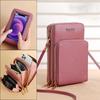 2023 New Large Capacity Multi Functional Solid Color Fashion Simple One Shoulder Small Bag Touch Screen Crossbody Phone Bag Women's