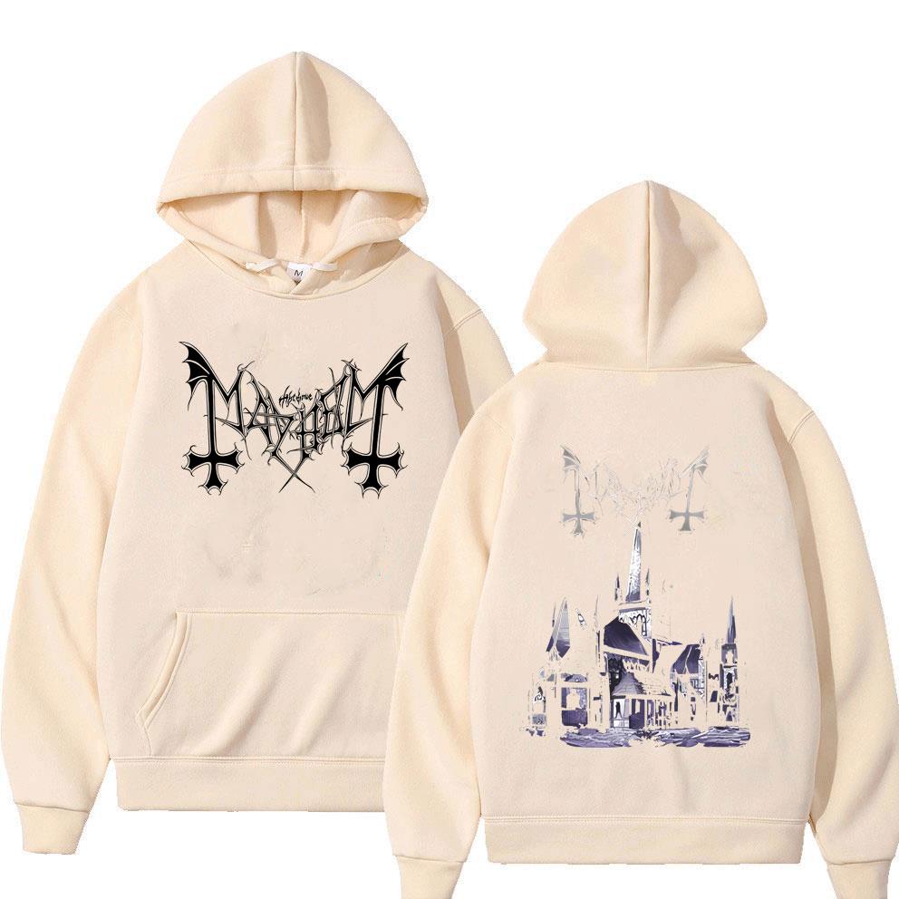 Mayhem De Mysteriis Dom Sathanas Felpa Grafica Uomo Donna Moda Death Black Metal Rock Band Felpa con Cappuccio Maschile Felpa Classica