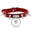 Punk Goth Red PU Leather Choker Collar Sexy Spike Neck Strap Clavicle Necklaces for Women Men Jewelry Gothic Accessories