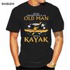 Neue Lustige Markenkleidung Herren Rundhals Kurzarm Unterschätze Niemals Einen Alten Mann Kajakfahren T-Shirts