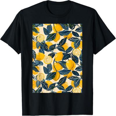 Cute Lemon Pattern Art Vintage Graphic T-Shirt