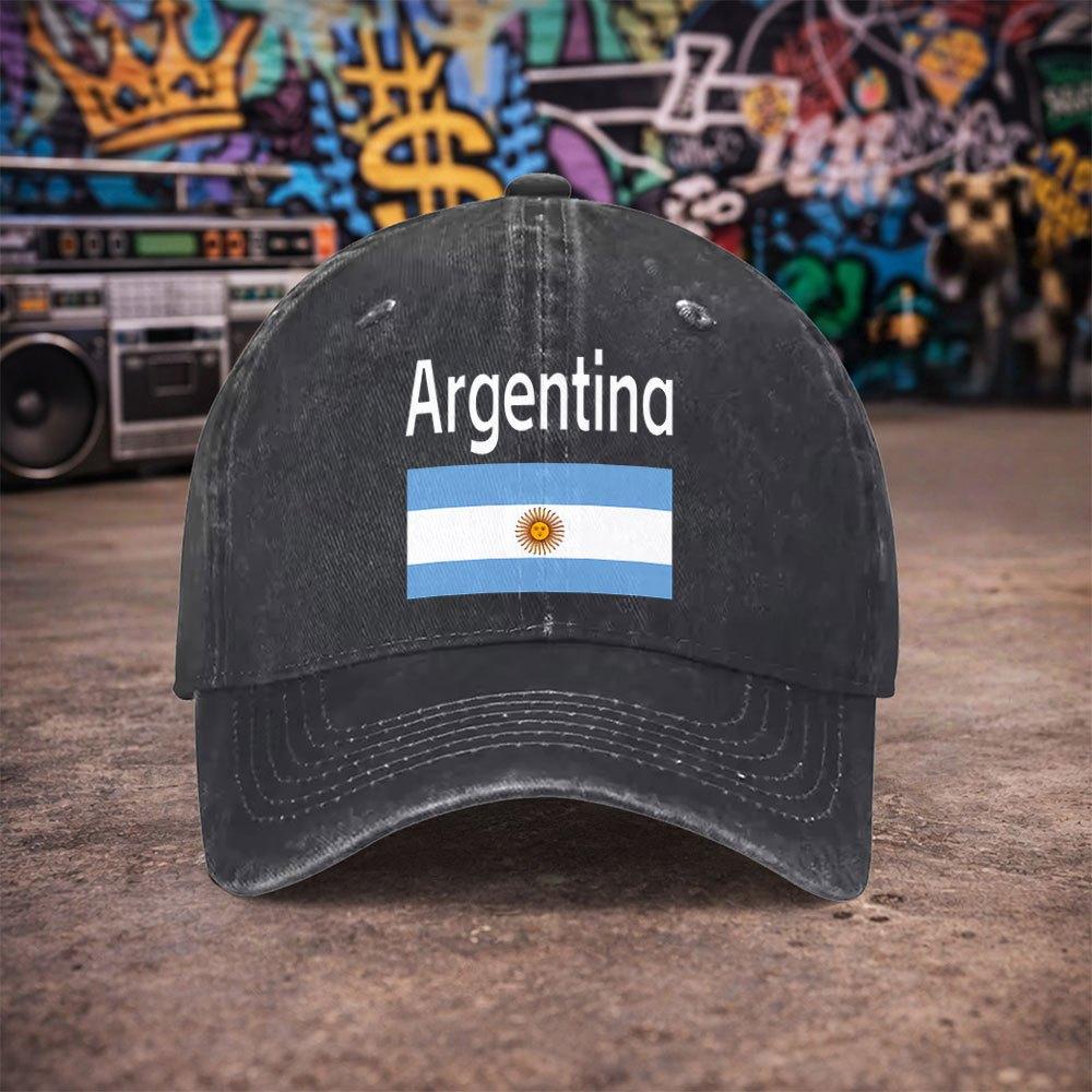 Pc Argentina Flag Baseball Cap Suitable for Unisex  Women Lightweight Hook  Loop Duckbill Hat with Argentina National Print Un